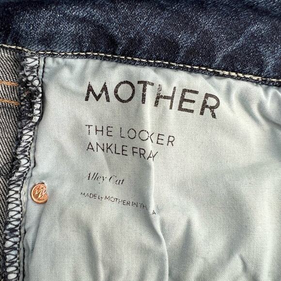 Mother The Looker Ankle Fray Alley Cat Dark Wash Distress Denim Skinny Jeans 29 - Picture 13 of 13